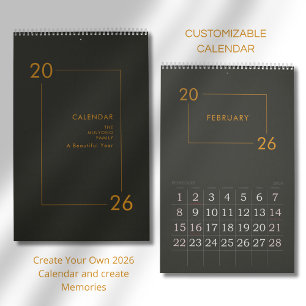 Minimalistische Moderne Elegante 2026 Agenda Kalender