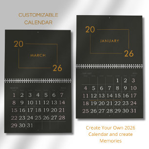 Minimalistische Moderne Elegante 2026 Agenda Kalender