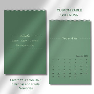 Minimalistische Moderne Elegante 2026 Agenda Kalender