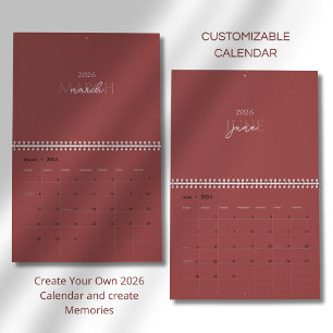 Minimalistische Moderne Elegante 2026 Agenda Kalender