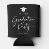 Minimalistische moderne elegante afstudeerfeest blikjeskoeler (Achterkant)