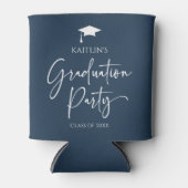 Minimalistische moderne elegante afstudeerfeest blikjeskoeler (Voorkant)