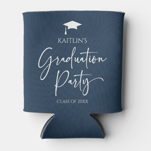 Minimalistische moderne elegante afstudeerfeest blikjeskoeler (Voorkant)