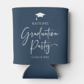 Minimalistische moderne elegante afstudeerfeest blikjeskoeler (Achterkant)