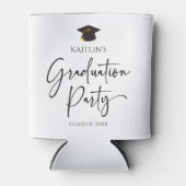 Minimalistische moderne elegante afstudeerfeest blikjeskoeler (Voorkant)