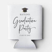 Minimalistische moderne elegante afstudeerfeest blikjeskoeler (Achterkant)