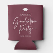 Minimalistische moderne elegante afstudeerfeest blikjeskoeler (Achterkant)