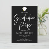 Minimalistische moderne elegante afstudeerfeest kaart (Staand voorkant)