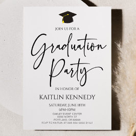 Minimalistische moderne elegante afstudeerfeest kaart