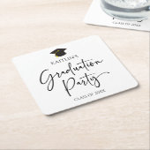 Minimalistische moderne elegante afstudeerfeest kartonnen onderzetters (Schuin)