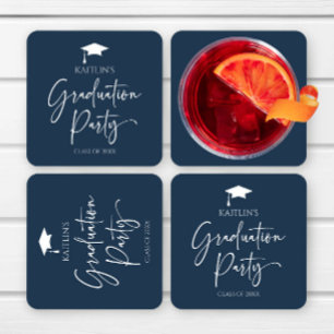 Minimalistische Moderne Elegante Afstudeerfeest Kartonnen Onderzetters