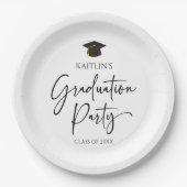 Minimalistische moderne elegante afstudeerfeest papieren bordje (Voorkant)
