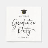 Minimalistische moderne elegante afstudeerfeest servet (Voorkant)