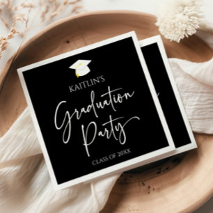 Minimalistische Moderne Elegante Afstudeerfeest Servet