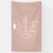 Minimalistische Moderne Elegante Afstudeerfeest Spandoek (Verticaal)