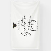 Minimalistische moderne elegante afstudeerfeest spandoek (Verticaal)