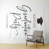 Minimalistische moderne elegante afstudeerfeest wandkleed (In Situ (horizontaal))