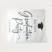 Minimalistische moderne elegante afstudeerfeest wandkleed (Voorkant (horizontaal))