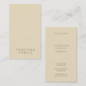 Minimalistische moderne elegante beige Sjabloon tr Visitekaartje (Voorkant / Achterkant)