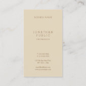 Minimalistische moderne elegante beige Sjabloon tr Visitekaartje (Achterkant)