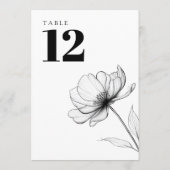 Minimalistische moderne elegante bloemen tafel num kaart (Achterkant)
