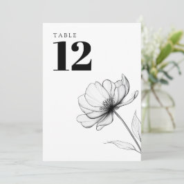 Minimalistische moderne elegante bloemen tafel num kaart