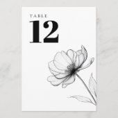 Minimalistische moderne elegante bloemen tafel num kaart (Voorkant)