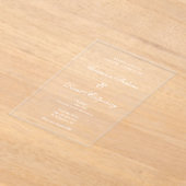 Minimalistische moderne elegante bruiloft acryl uitnodigingen (Laagn)