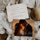 Minimalistische moderne elegante bruiloft bewaar d uitnodiging briefkaart