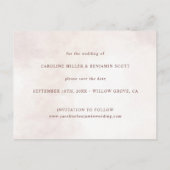 Minimalistische moderne elegante bruiloft bewaar d uitnodiging briefkaart (Achterkant)