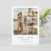 Minimalistische moderne elegante bruiloft eenvoudi kaart (Staand voorkant)