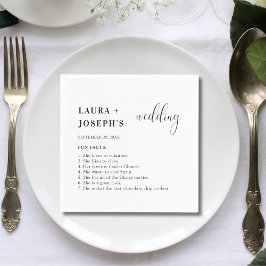 Minimalistische moderne elegante bruiloft leuke fe servet