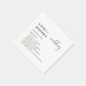 Minimalistische moderne elegante bruiloft leuke fe servet (Hoek)