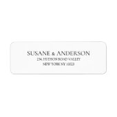 Minimalistische moderne elegante bruiloft retour a etiket (Voorkant)
