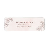 Minimalistische moderne elegante bruiloft retour a etiket (Voorkant)