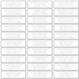 Minimalistische moderne elegante chique gastnamen sticker