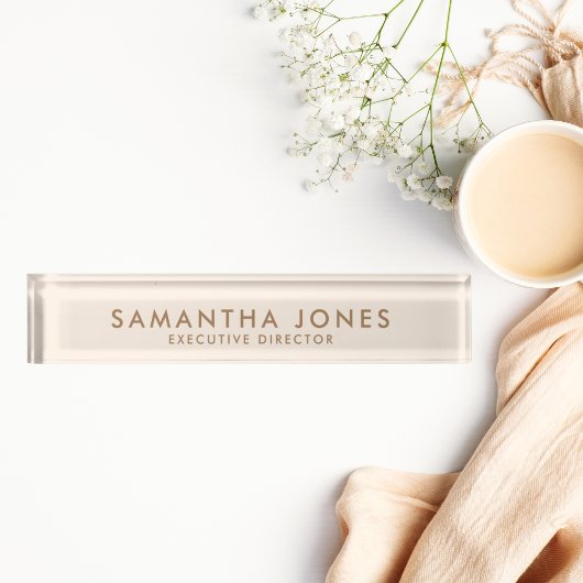 Minimalistische moderne elegante crème naambordje
