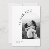 Minimalistische moderne elegante eenvoudige foto b bedankkaart (Voorkant)