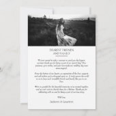 Minimalistische moderne elegante eenvoudige foto b bedankkaart (Achterkant)