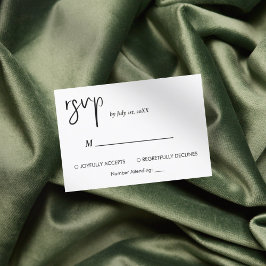 Minimalistische moderne elegante eenvoudige RSVP k Kaartje