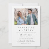 Minimalistische Moderne Elegante Foto Bruiloft  Kaart (Voorkant)