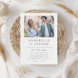 Minimalistische Moderne Elegante Foto Bruiloft Kaart