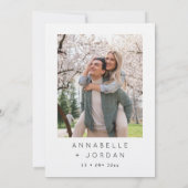 Minimalistische moderne elegante foto bruiloft kaart (Achterkant)