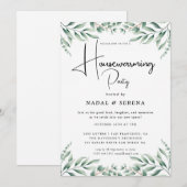 Minimalistische moderne elegante housewarming part kaart (Voorkant / Achterkant)