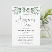 Minimalistische moderne elegante housewarming part kaart (Staand voorkant)