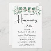 Minimalistische moderne elegante housewarming part kaart (Voorkant / Achterkant)