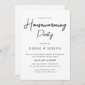 Minimalistische moderne elegante housewarming part kaart (Voorkant / Achterkant)