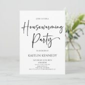 Minimalistische moderne elegante housewarming part kaart (Staand voorkant)