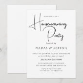 Minimalistische moderne elegante housewarming part kaart (Voorkant / Achterkant)