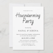 Minimalistische moderne elegante housewarming part kaart (Voorkant)